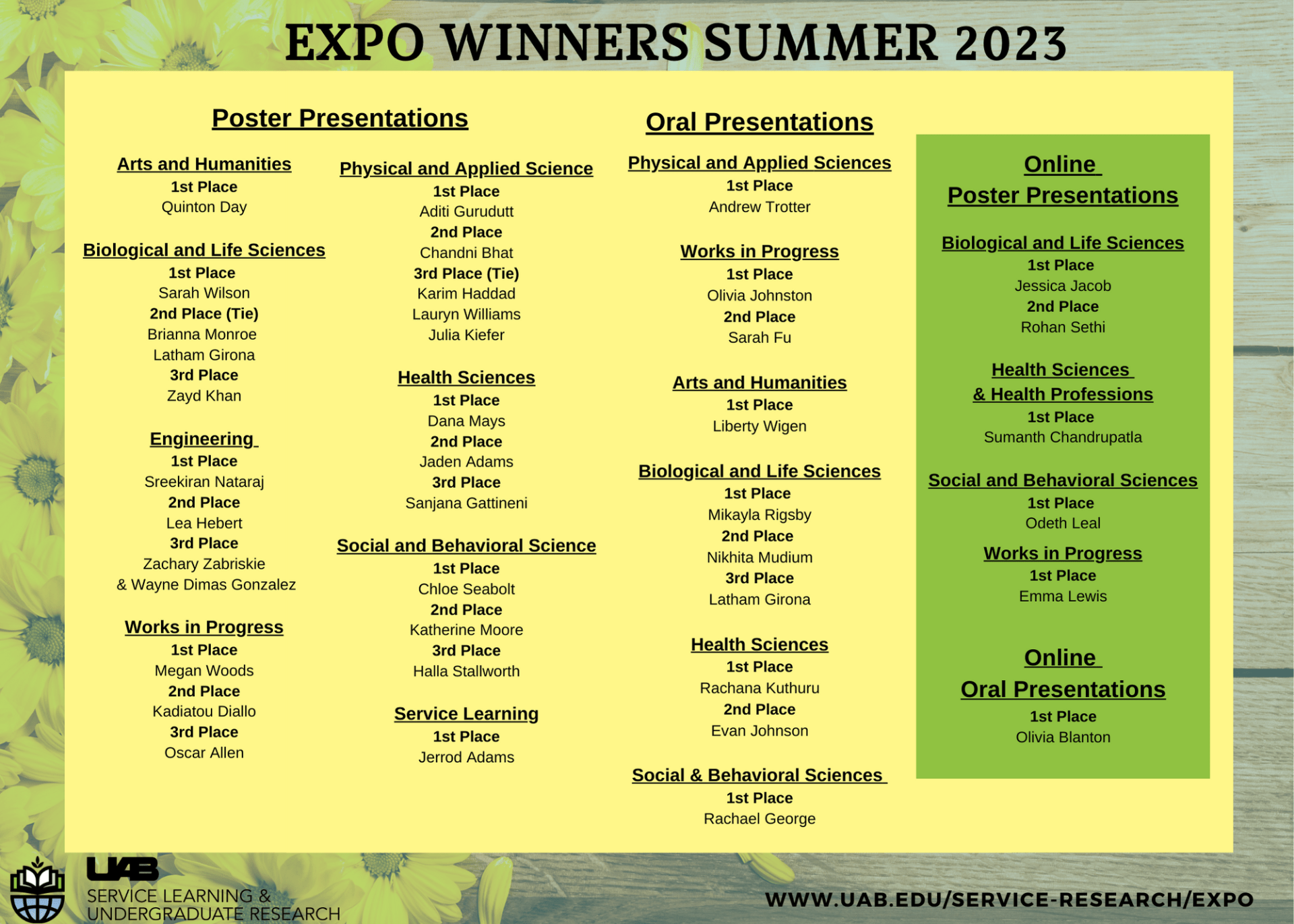 2023 Summer Expo Winners