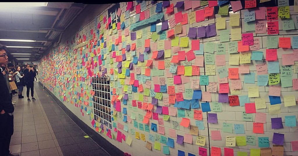 Subway post-it notes. Source: Cait Stewart, Creative Commons.