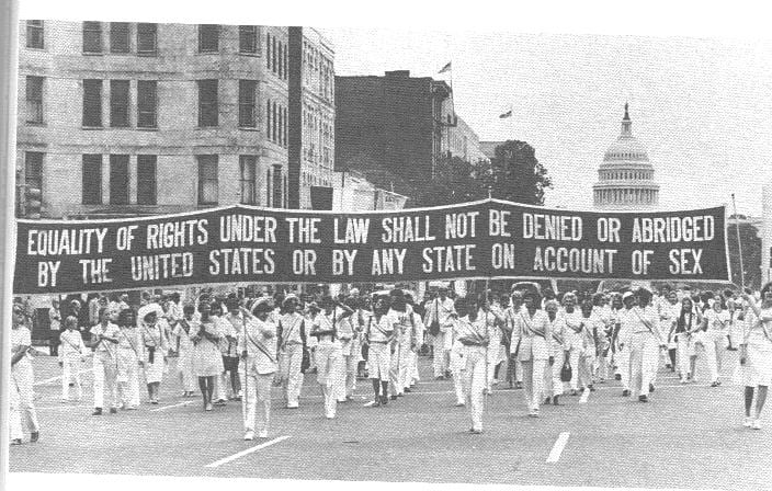 a picture of a women's protest from 1930s