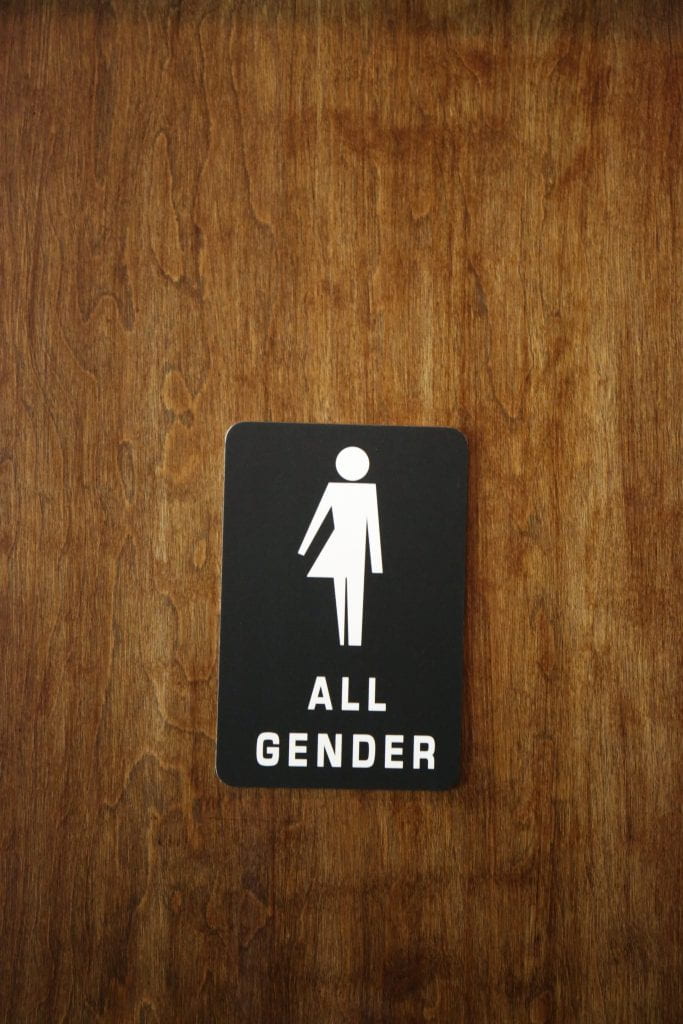 A bathroom sign titled "All Gender"