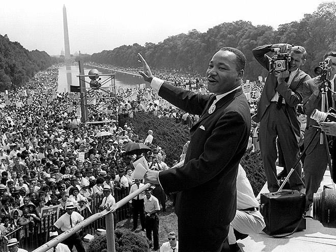 a picture of Dr. King at the March on Washington 1963