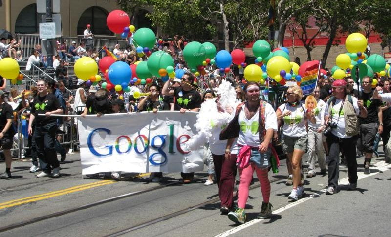 The google team marches in a gay pride parade