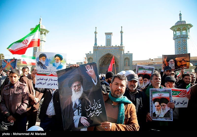 A rally supportive of the Iranian regime.