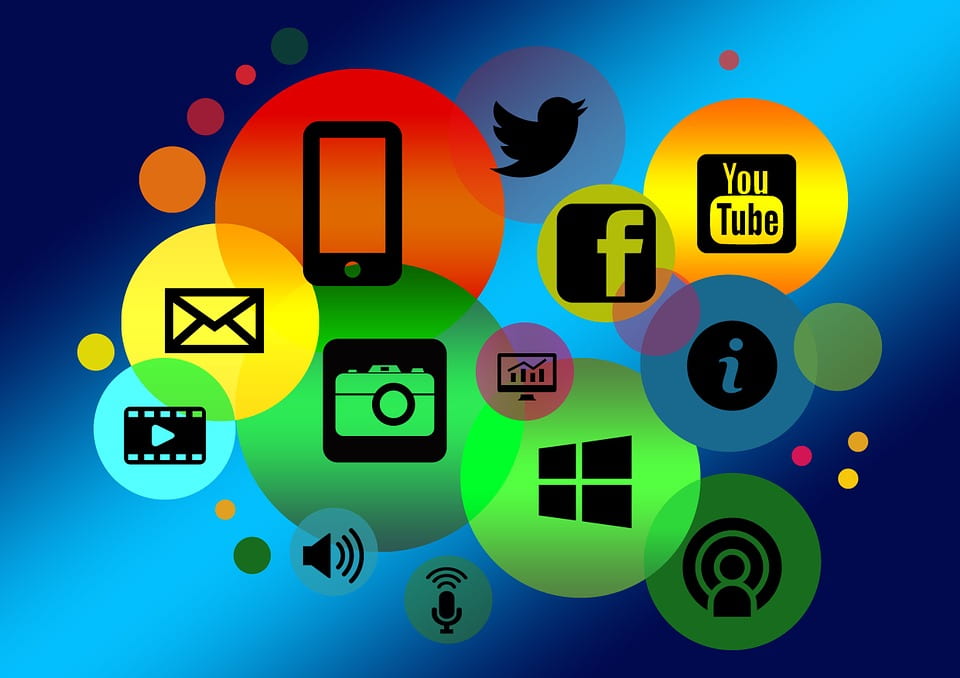 Picture of various social media icons