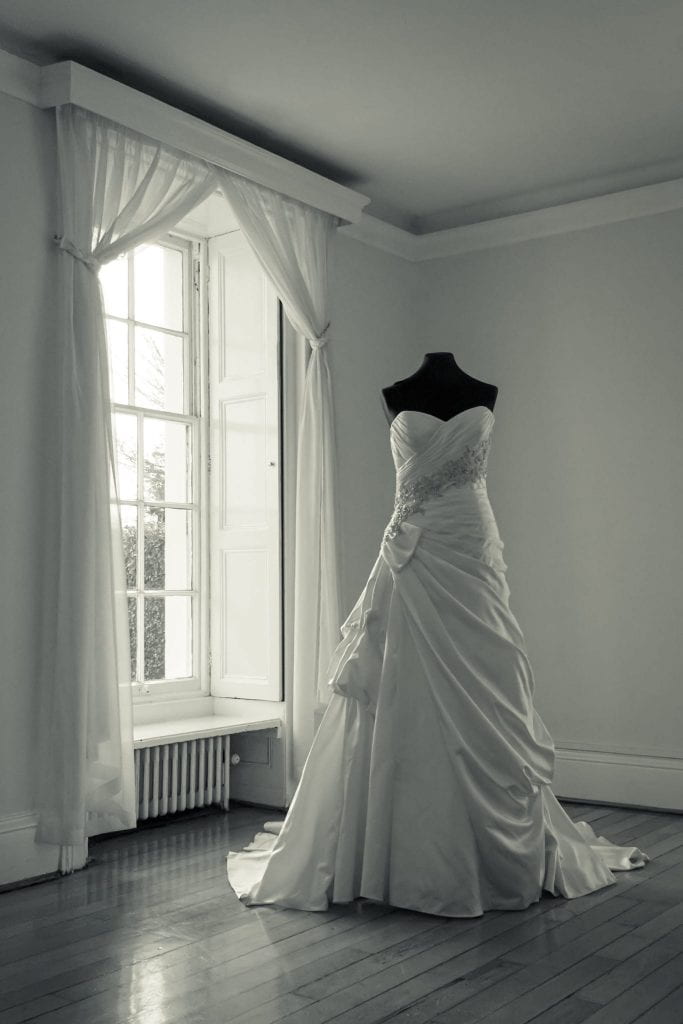 a wedding dress on a mannequin