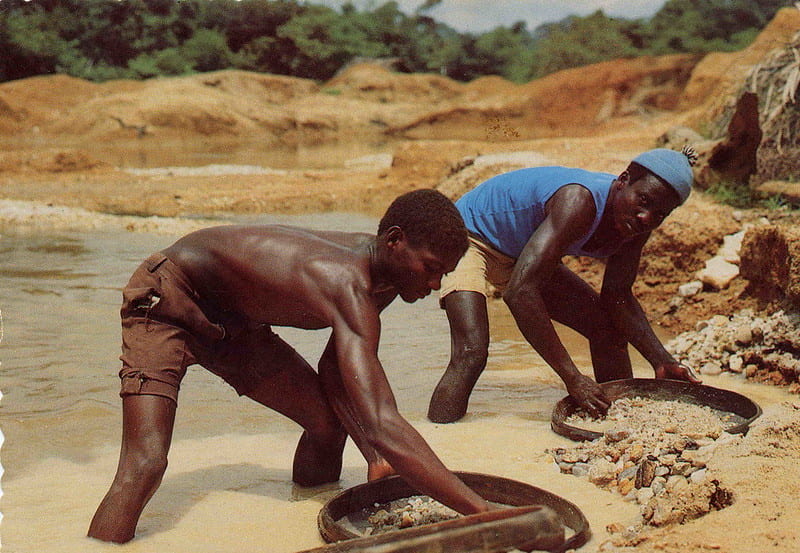 Two young diamond miners.