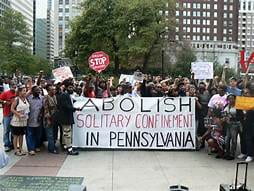 a demonstration by the people of Pennsylvania to abolish the practice of solitary confinement 