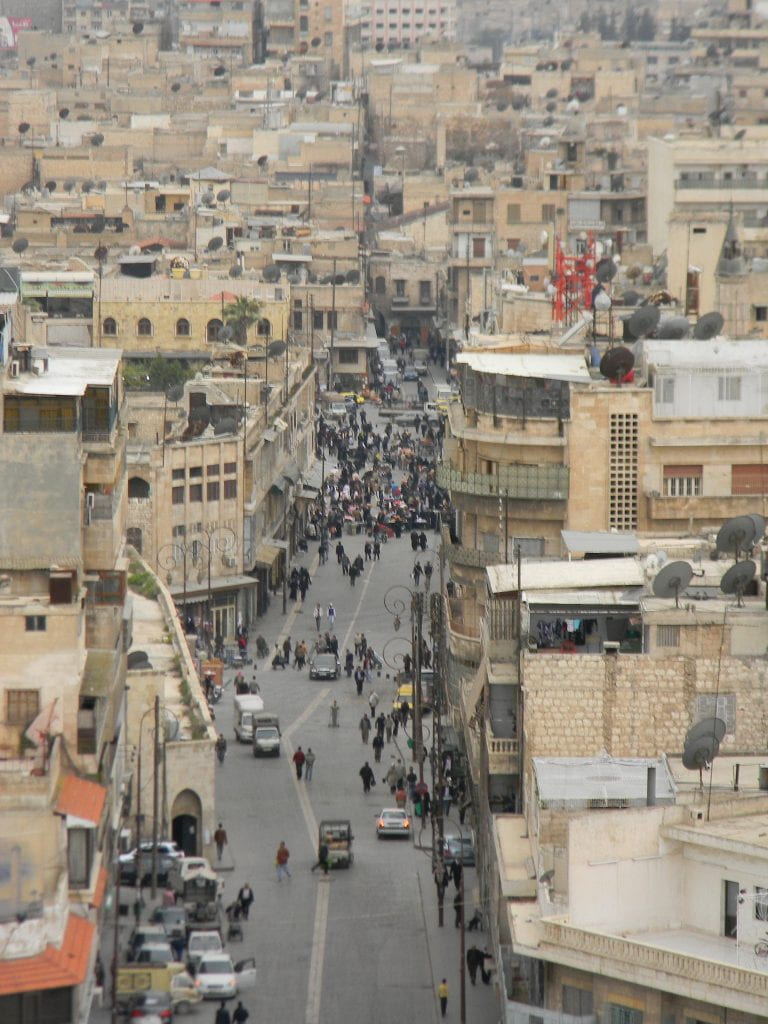 a picture of old Aleppo from the Citadel