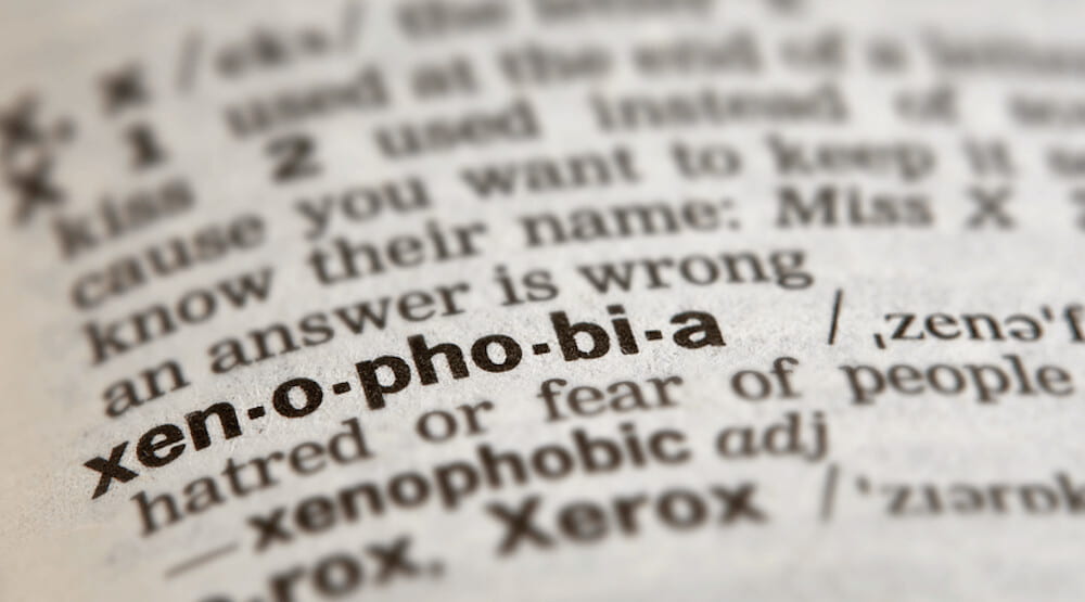 picture of xenophobia in the dictionary 