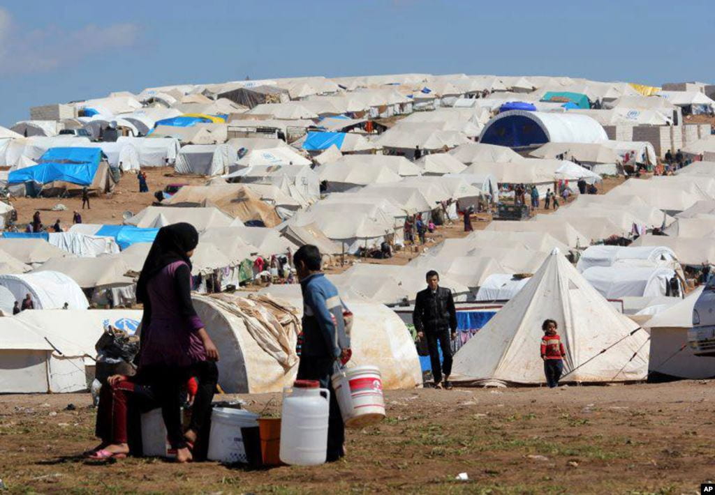 An image showing a Syrian refugee camp.