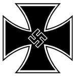 An iron cross with a swastika in the middle