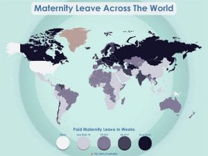 map of maternity leave around the world