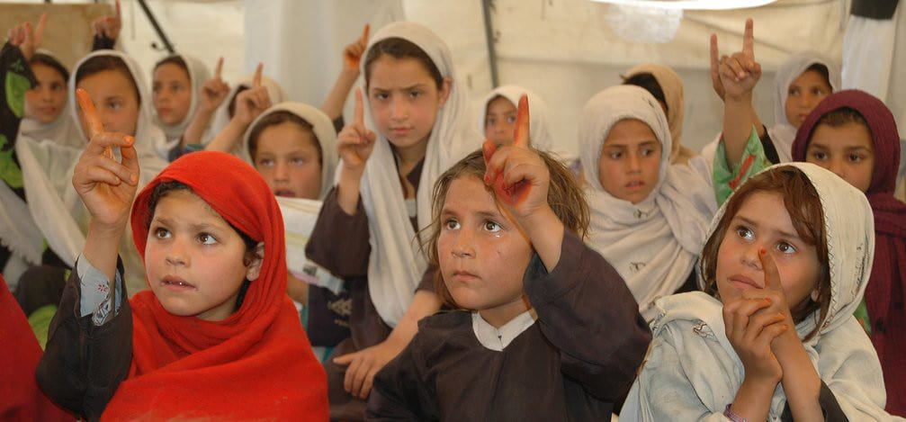 A class for girls in a village school outside Jalalabad, Afghanistan.