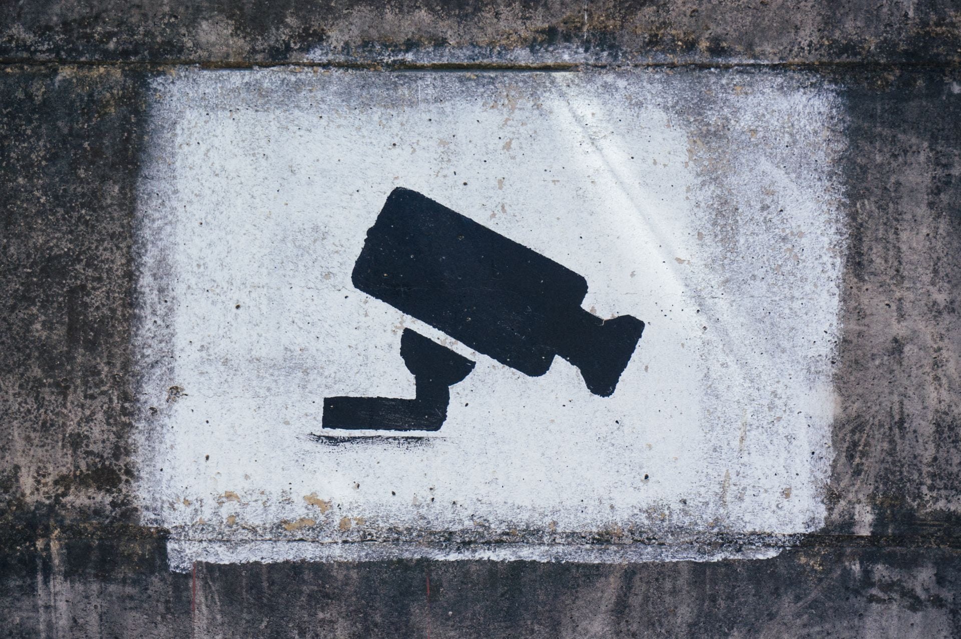 Painted image of a CCTV camera on a white background