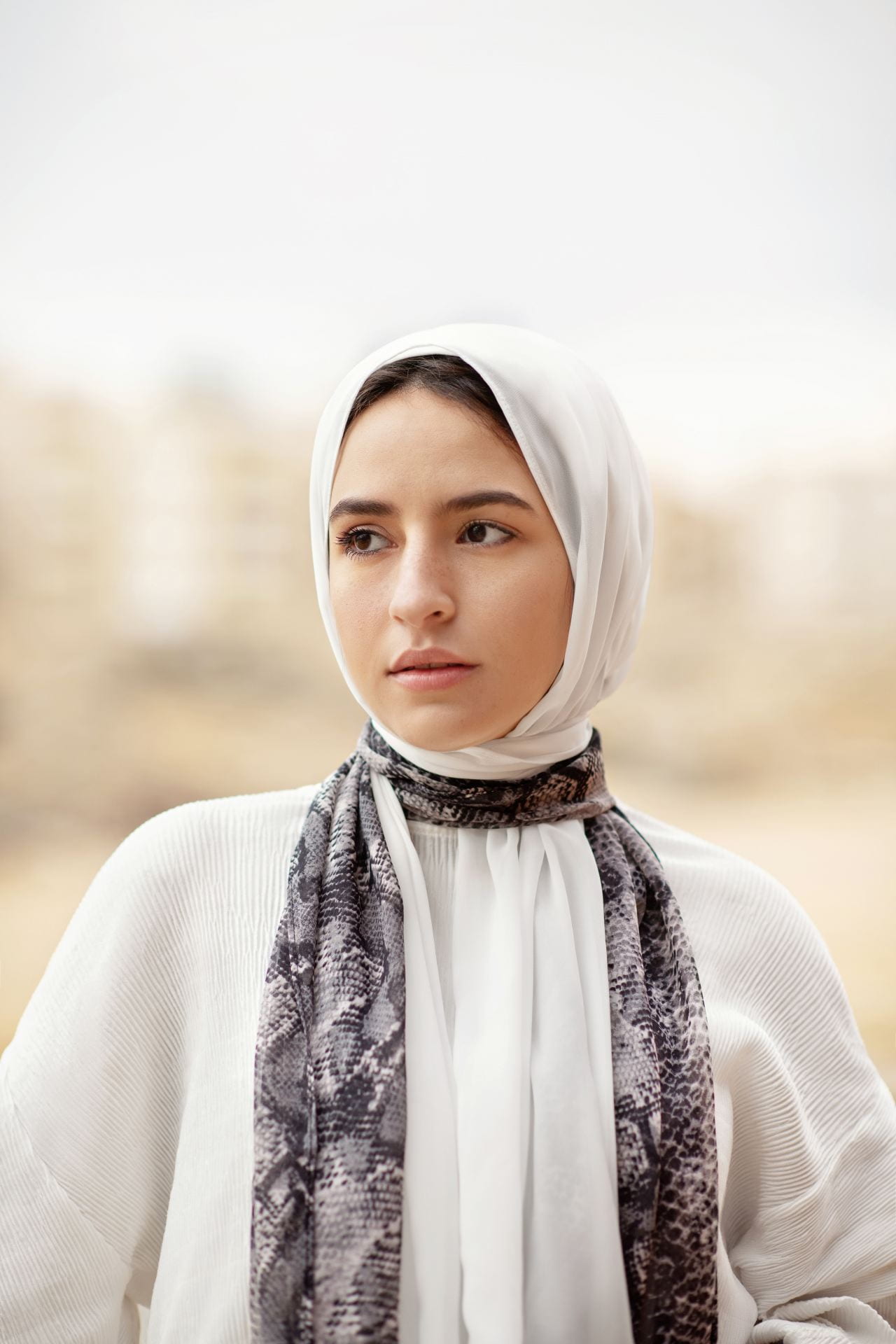 Muslim woman wearing a head covering