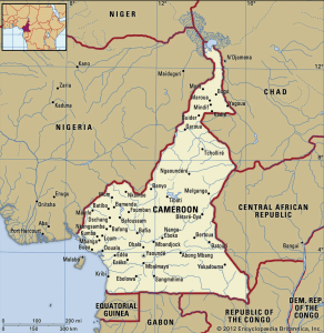 Map of Cameroon. 