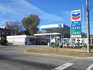 a picture of a chevron gas station