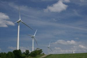 a picture of windmills