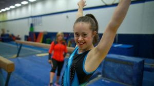 Down Syndrome Gymnast at the special olympics 