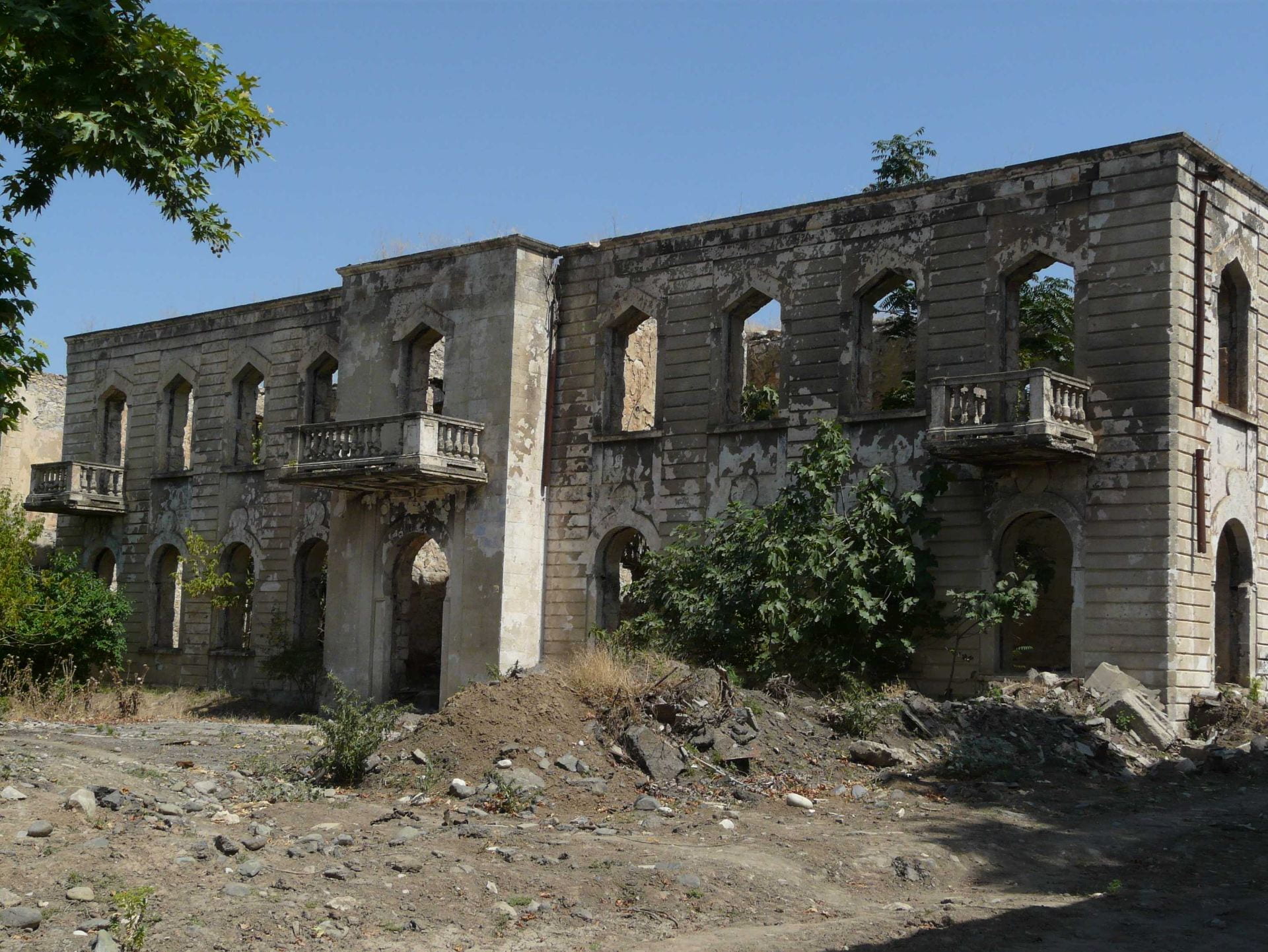 A destroyed city in Nagorno-Karabakh from the first Armenia and Azerbaijani conflict.