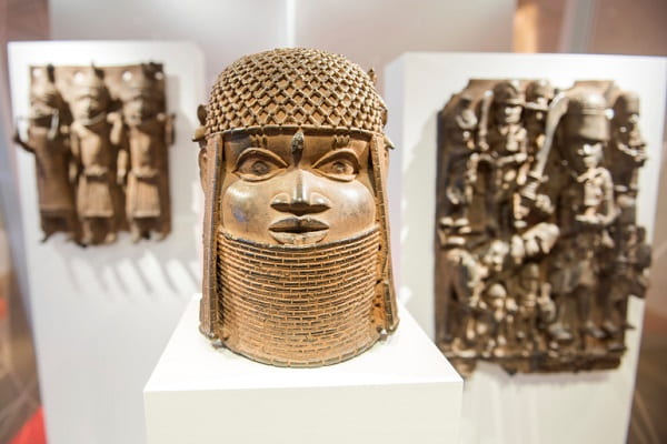 Photo of some of the Benin sculptures acquired by the Smithsonian's National Museum of Natural History.