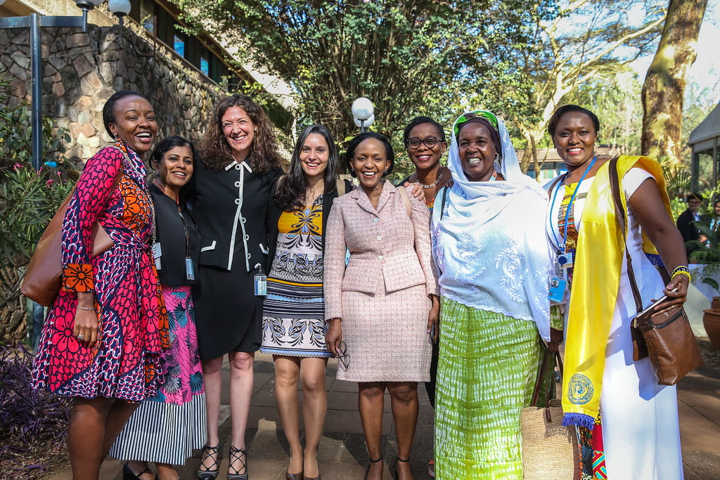 An image of a group of women from the Women's Ministerial Breakfast in Nairobi, Kenya. 